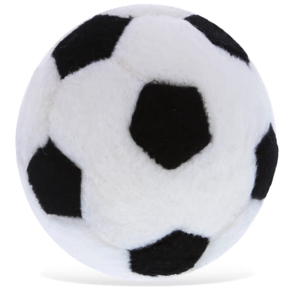 Set of 2 Plush Soccer Ball Toys for Kids - Black and White